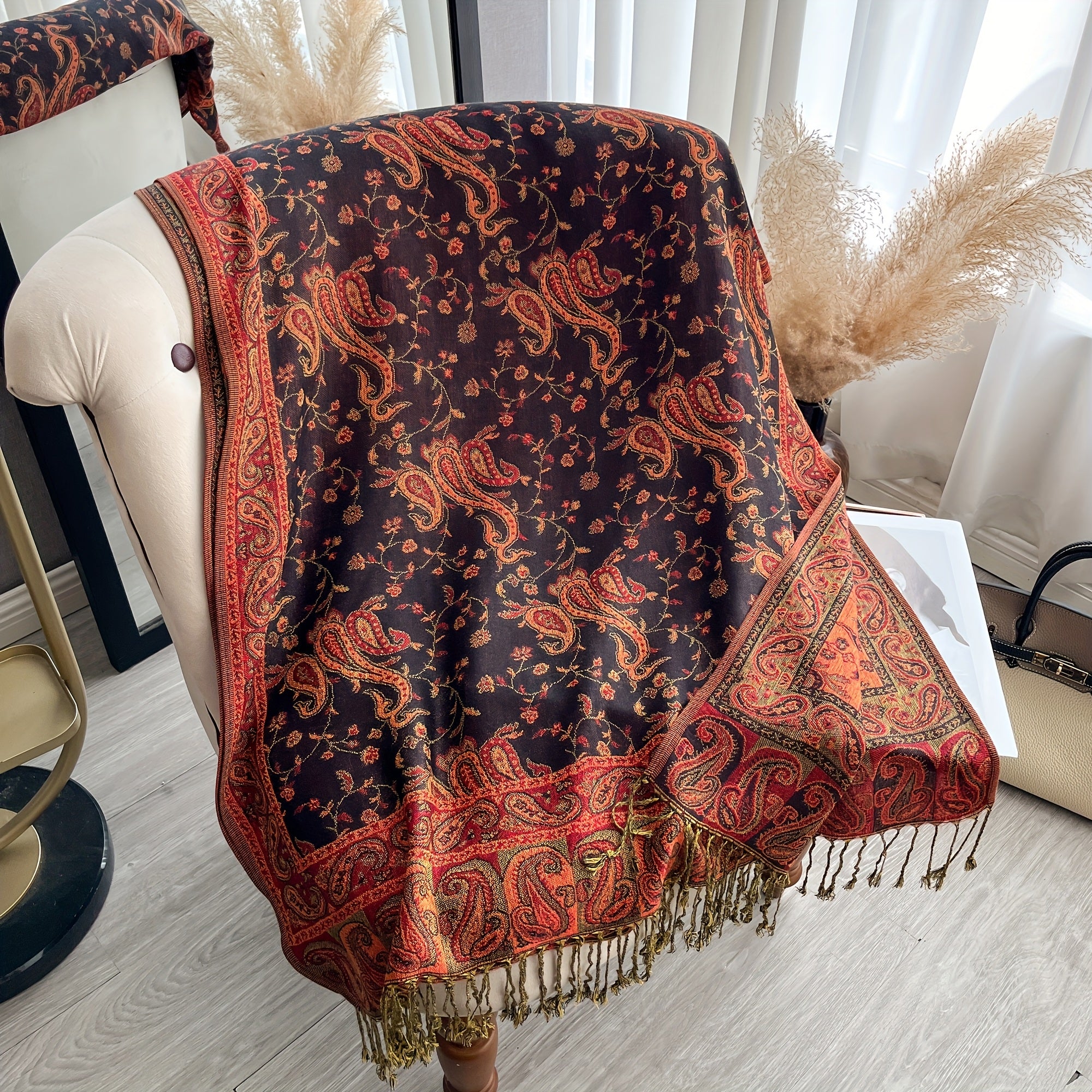 Paisley Scarf | Lightweight | Stylish Pattern Accent | Polyester