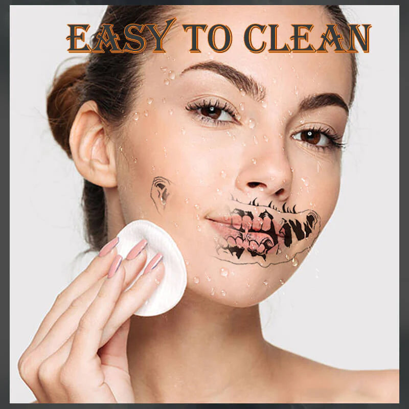 Halloween Temporary Tattoo Stickers for Scary Clown Mouth & Scars