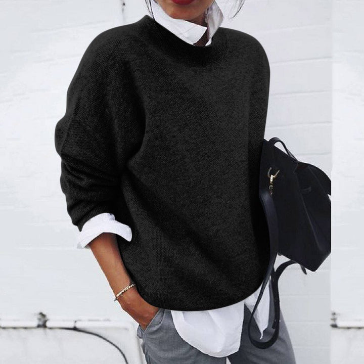 Women’s Oversized Crew-Neck Knit Sweater | Soft & Warm Fabric | Relaxed Fit & Versatile Layering | Comfortable Everyday Wear