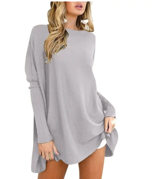 Women’s Oversized Knit Sweater Dress | Relaxed Fit & Draped Hem | Polyester Fabric | Comfortable Everyday Wear