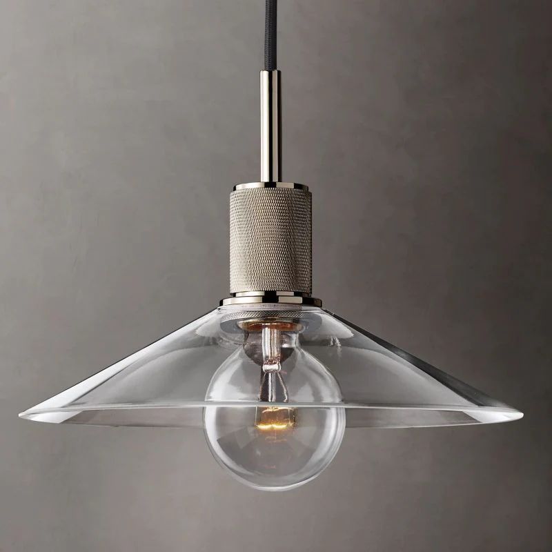 Munda — Glass Slope Pendant Light with Copper Accents for Kitchen Islands
