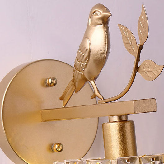 Taavita Light Luxury Crystal Bird Wall Lamp 1-Light Wall Lamp
