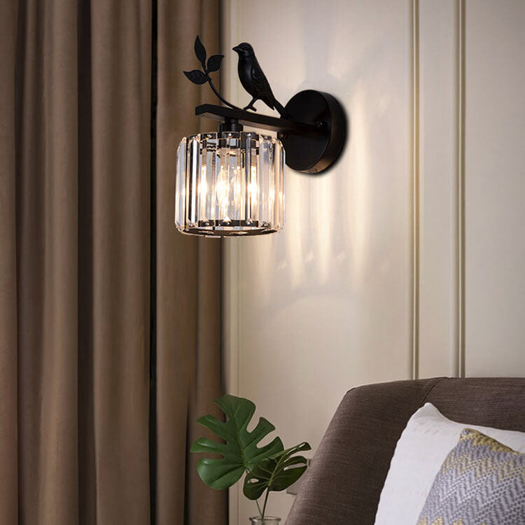Taavita Light Luxury Crystal Bird Wall Lamp 1-Light Wall Lamp