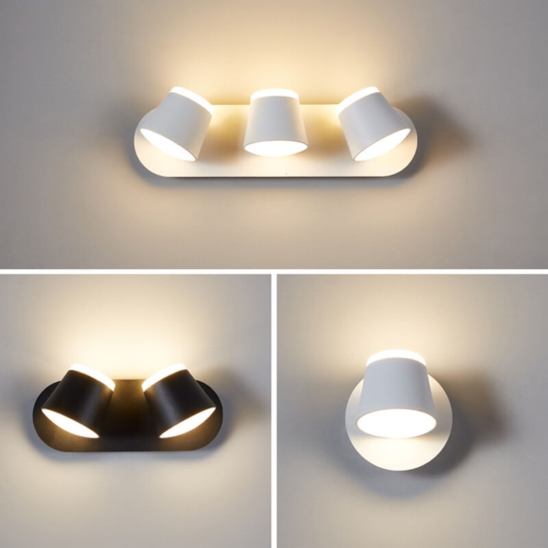 Versatile LED Wall Light with Adjustable Shade and Three Flame Settings