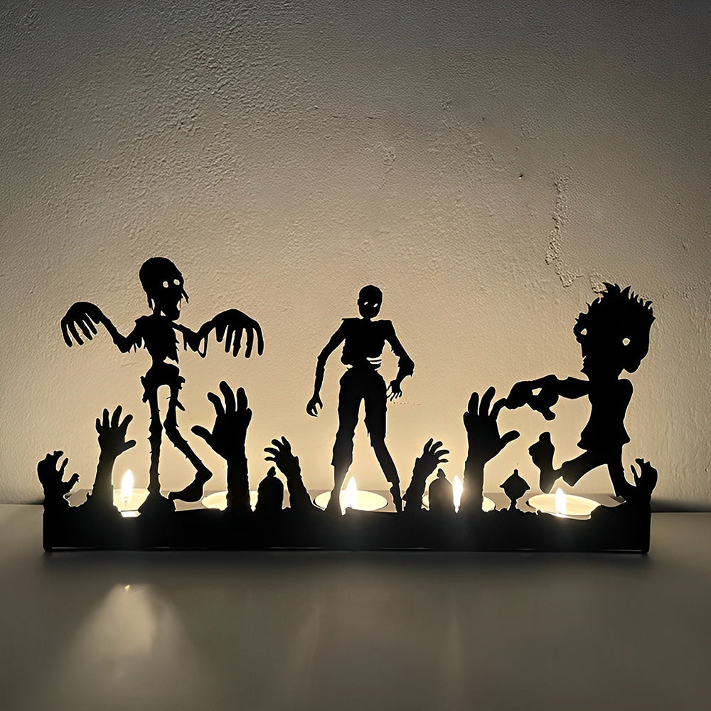 Halloween Metal Candle Holder Decorative Pumpkin Skull Design