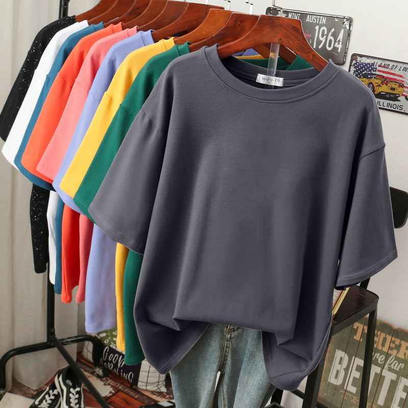 Plus-Size T-Shirt for Women | Oversized Crew Neck Design | Soft Cotton Fabric | Comfortable Fit
