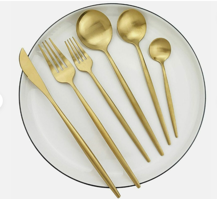 OrléneSet — Matte Titanium Flatware Set with Minimalist Design