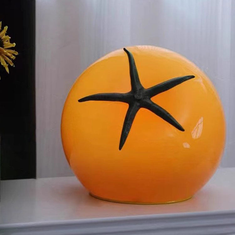 Taavita Art Deco Resin Tomato Decorative Table Lamp with USB LED for Living Room