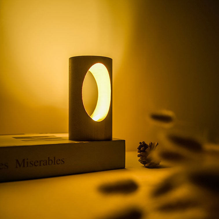 Wooden Table Lamp with LED Lighting