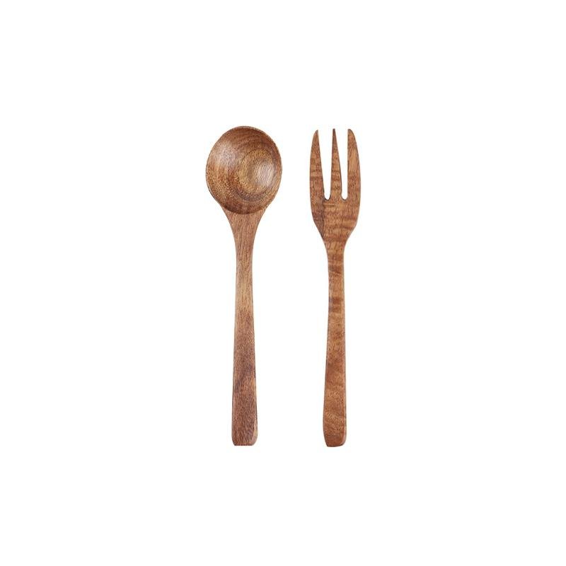 2 Piece Set Burlywood Kitchen Spoons and Forks Utensils