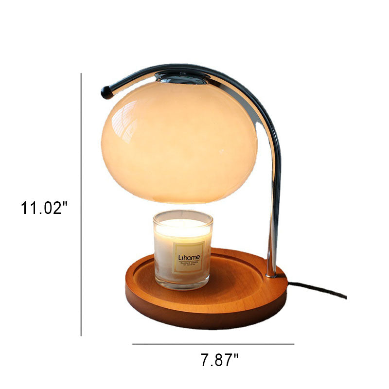 Taavita Vintage Glass Dome Solid Wood Base 1-Light Table Lamp with Melting Wax