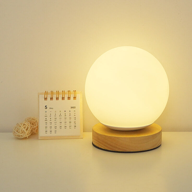 Modern Minimalist Round Rechargeable USB LED Night Light Table Lamp by Taavita