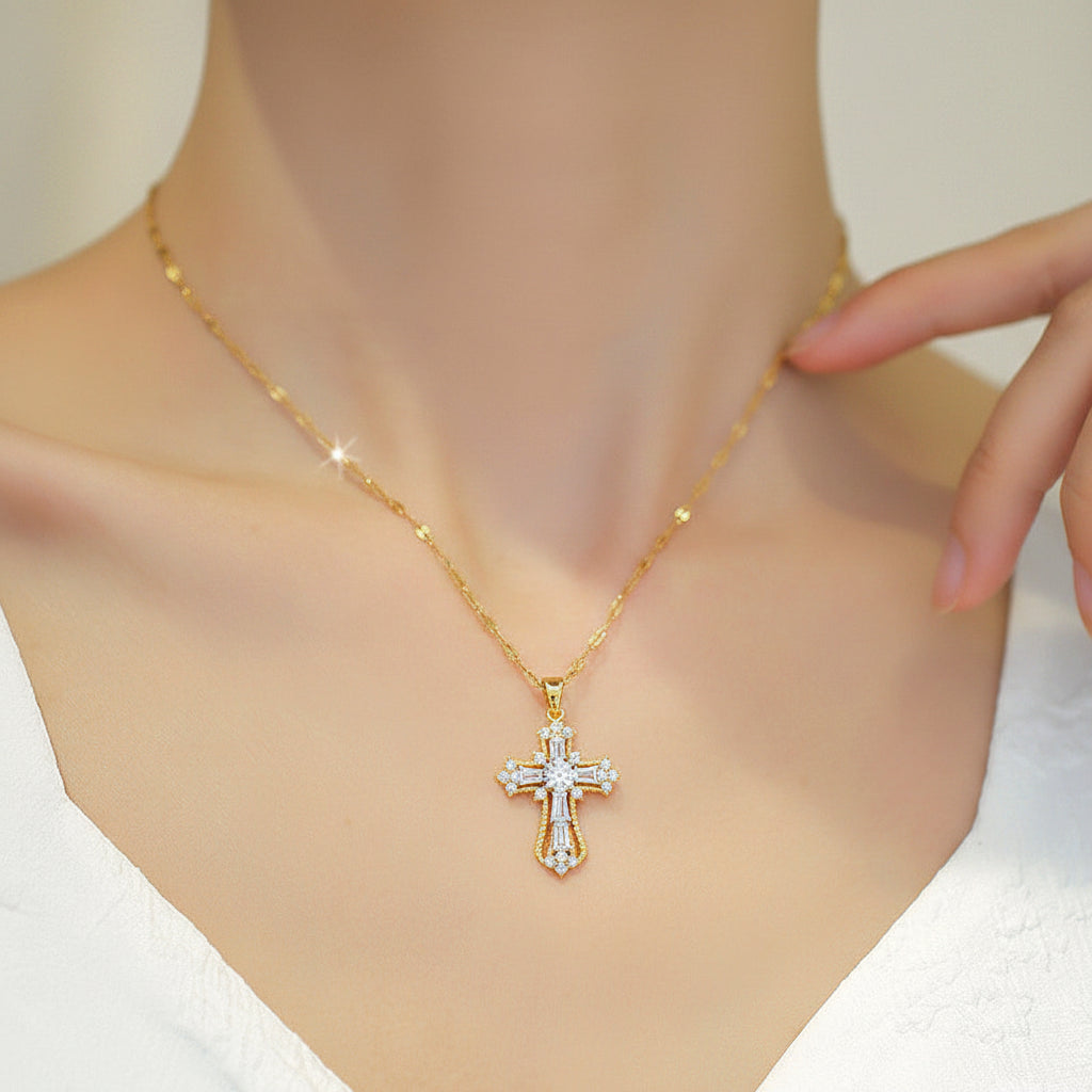 Elegant Faith-Inspired Gold Pendant Necklace for Her
