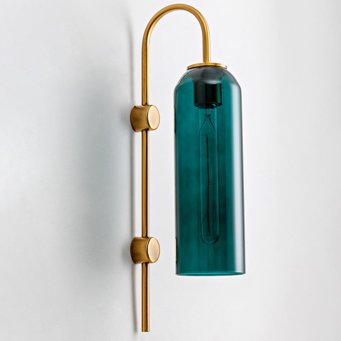 Taavita Luxury Glass Column Bent Arm 1-Light Wall Lamp