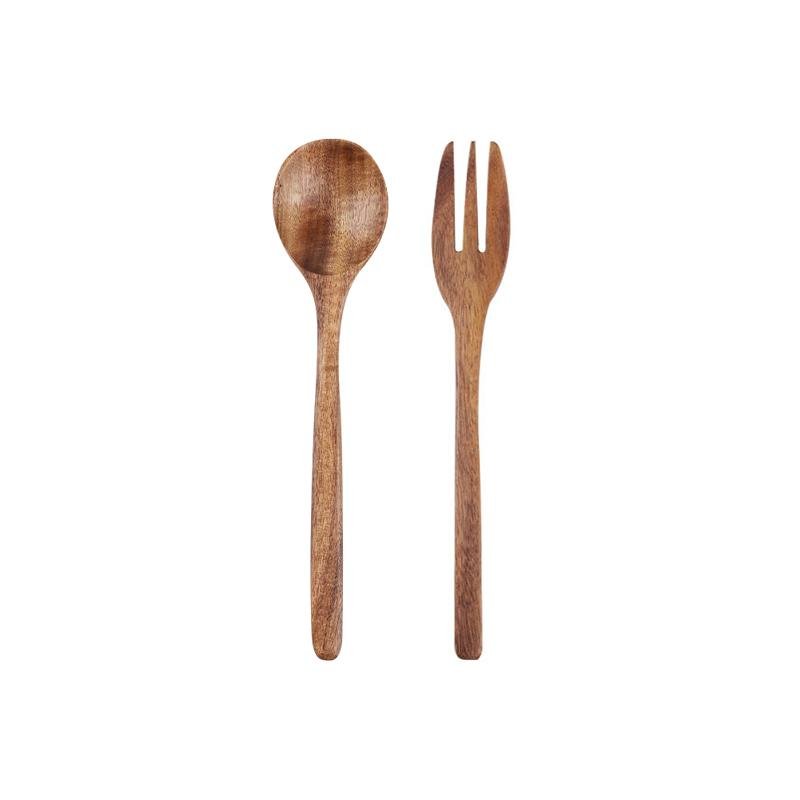 2 Piece Set Burlywood Kitchen Spoons and Forks Utensils