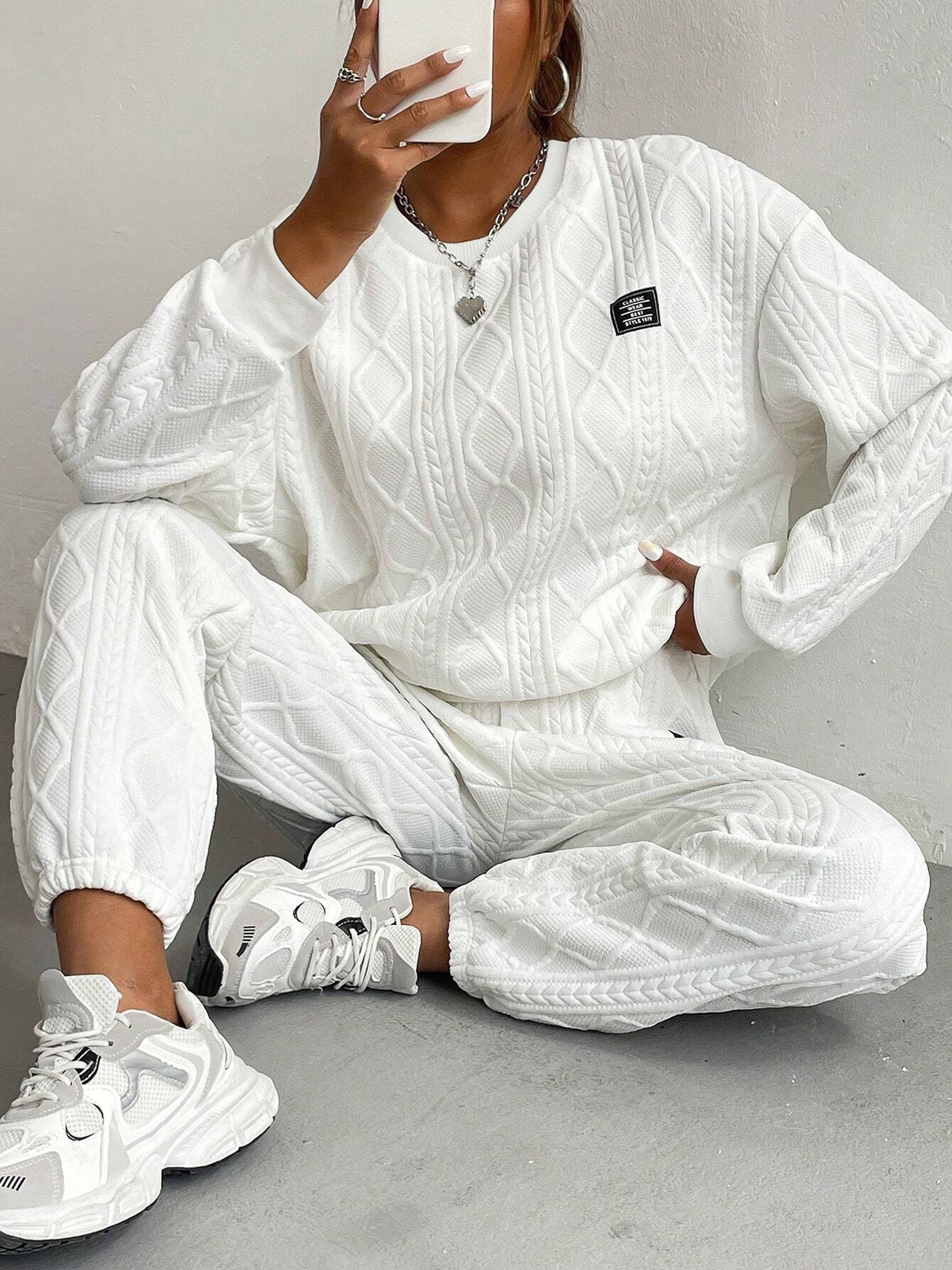 Women's Sweatshirt Set | Long Sleeve | Comfortable Casual Wear | Polyester