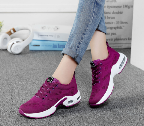 Women’s Orthopedic Sneakers | Breathable Knit Mesh with Visible Heel Air Cushion | Durable Flexible Outsole | Comfortable Fit for All-Day Wear