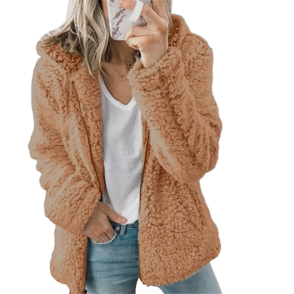 Women's Teddy Bear Fleece Coat | Soft Plush Zipper & Pockets | Cozy Winter Outerwear