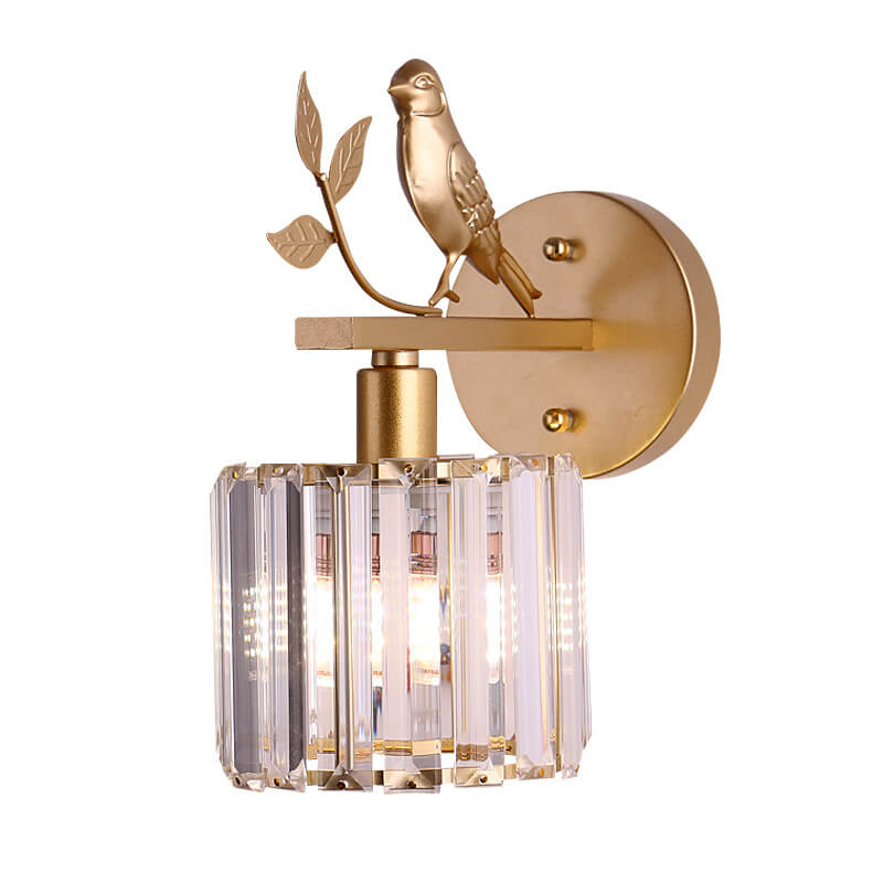 Taavita Light Luxury Crystal Bird Wall Lamp 1-Light Wall Lamp
