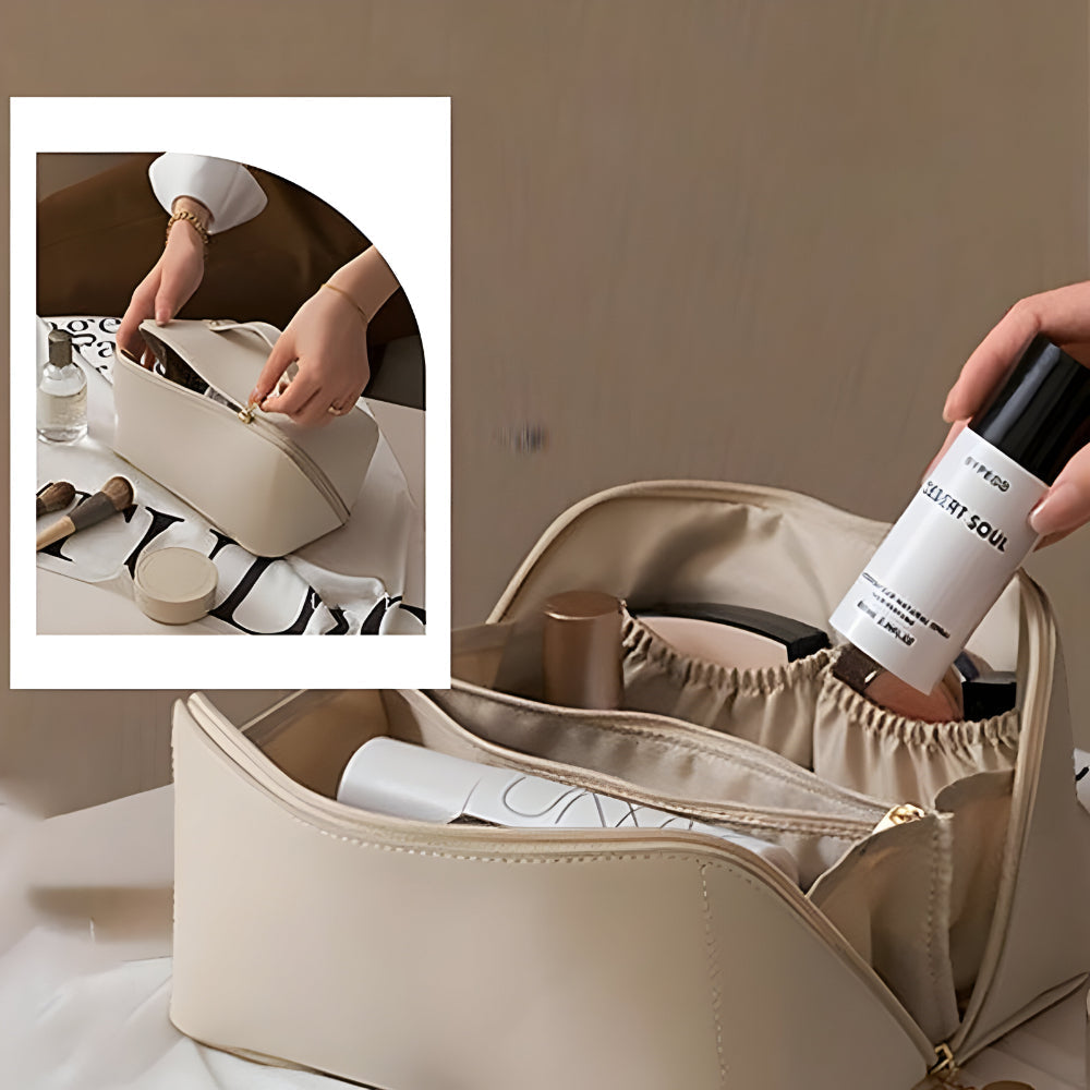 Spacious Travel Cosmetic Organizer with Durable Shell