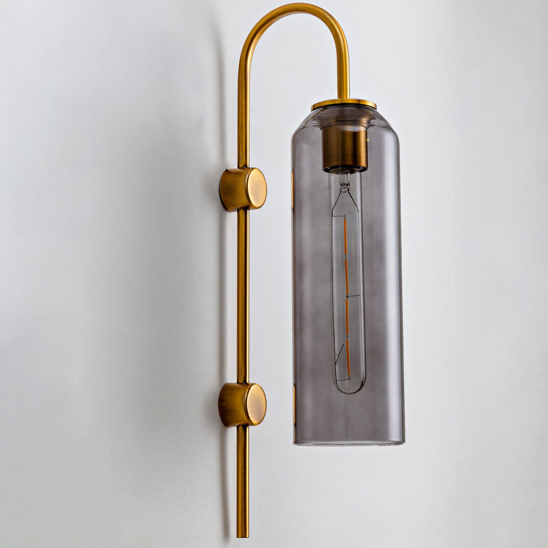 Taavita Luxury Glass Column Bent Arm 1-Light Wall Lamp