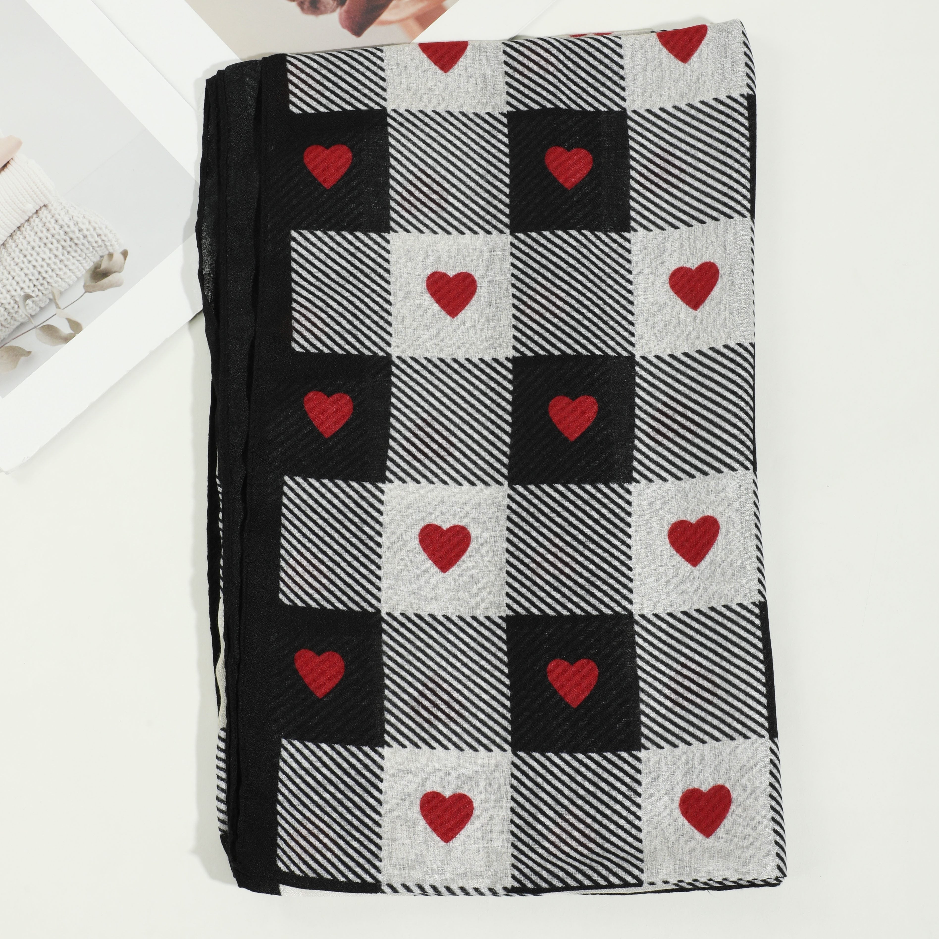 Plaid Scarf | Lightweight Warmth | Soft and Breathable Comfort | Viscose