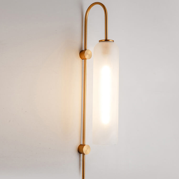 Taavita Luxury Glass Column Bent Arm 1-Light Wall Lamp