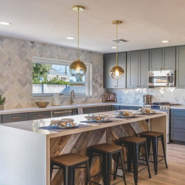 1-Light Glass Pendant Light with Taavita Color Gradient