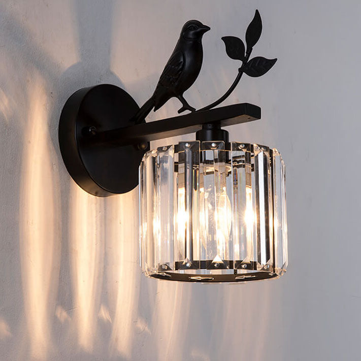 Taavita Light Luxury Crystal Bird Wall Lamp 1-Light Wall Lamp
