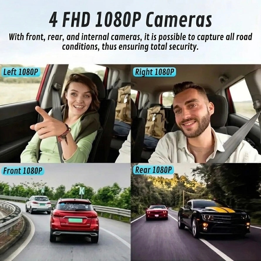 1080P 360° Car Dash Cam with Night Vision, G-Sensor, and Loop Recording
