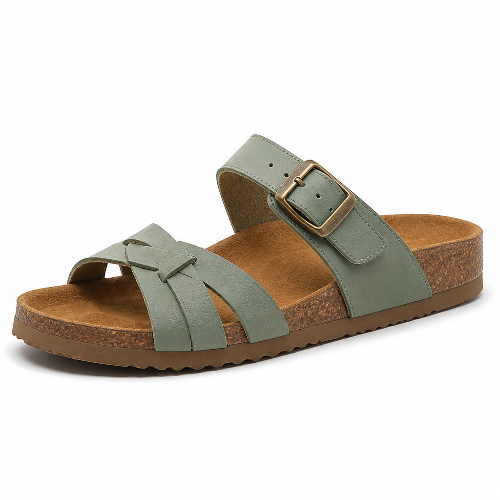 Women's Suede Sandals with Anatomical Footbed