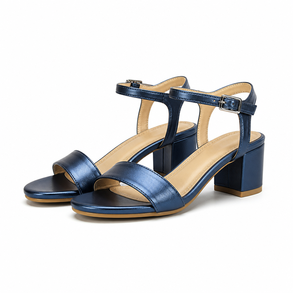 Women's Chunky Block Heel Sandals — Rubber Sole