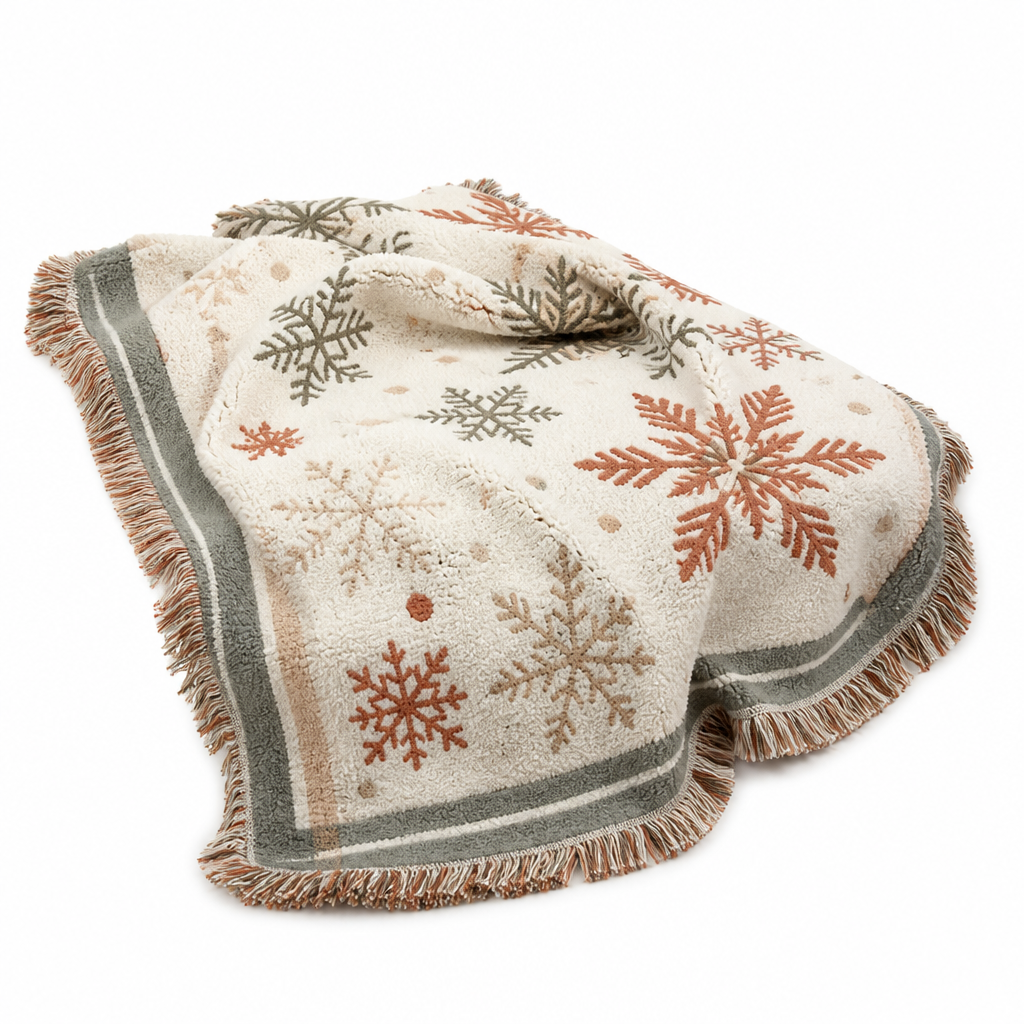 Holiday Fleece Throw Blanket — Star Motif