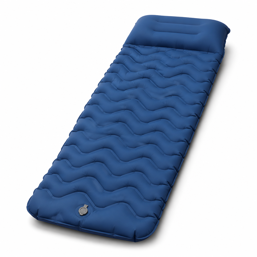 Inflatable Sleeping Pad with Built-in Pump