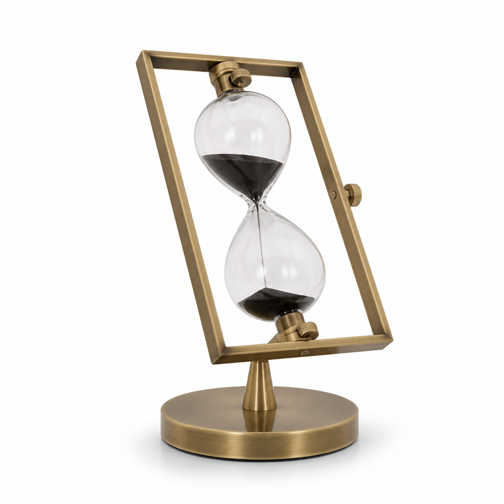 Glass Hourglass Timer with Brass Frame