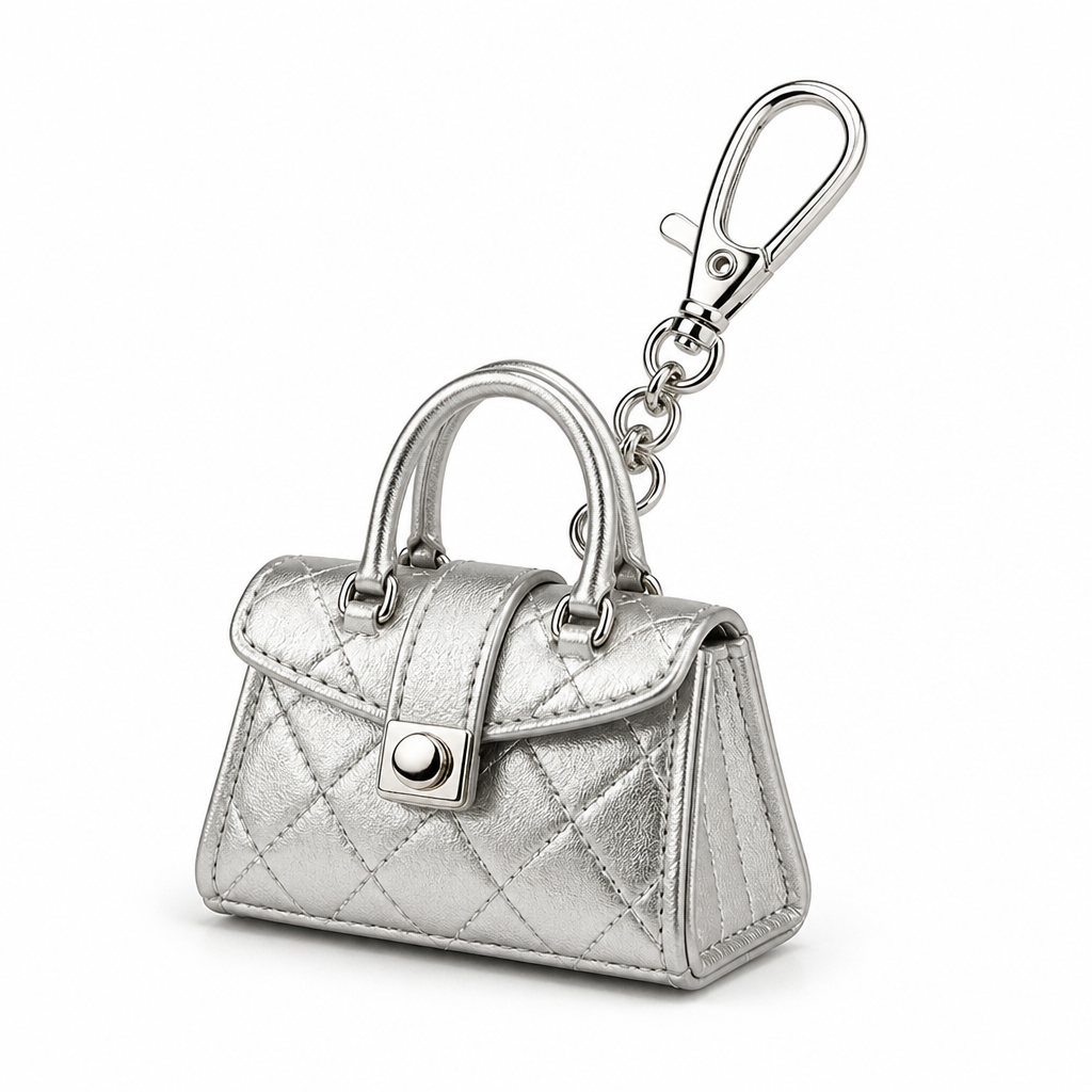 Mini Handbag Charm Keychain — Metal