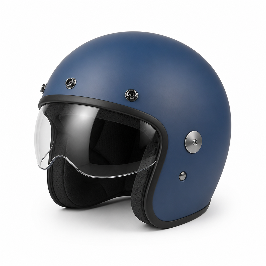 Retro-style Motorcycle Helmet — DOT and ECE Certified