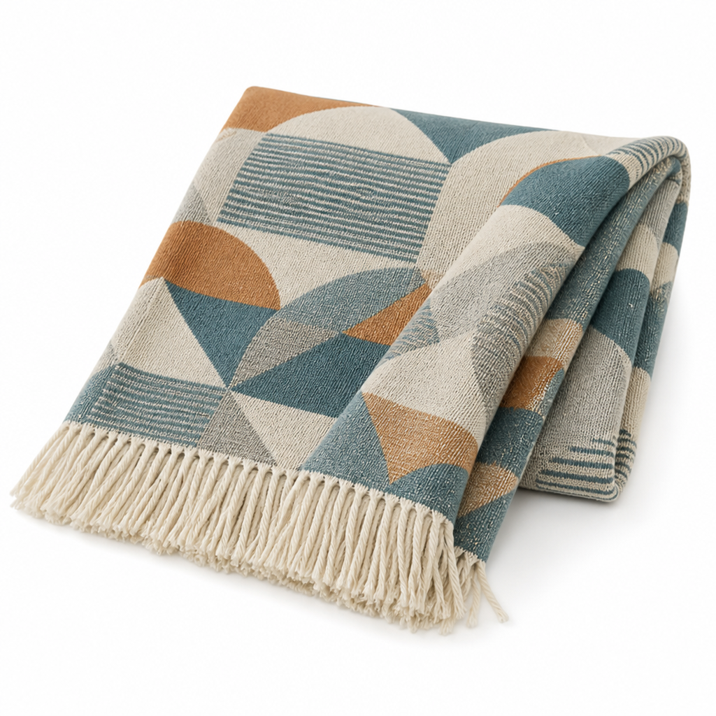 Cotton Throw Blanket — Dual-Sided Floral