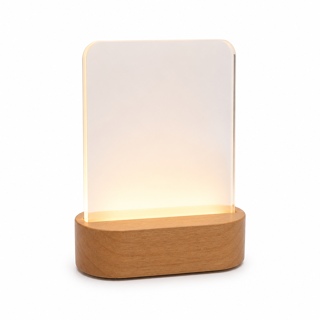 Touch Control LED Night Light with Wooden Base