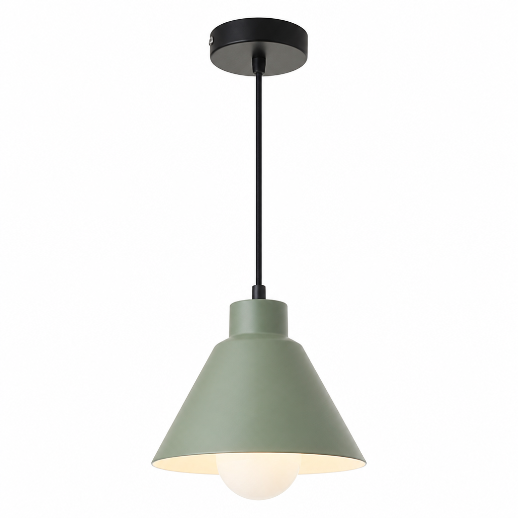 Single-Light Mushroom-Shaped Metal Pendant Light