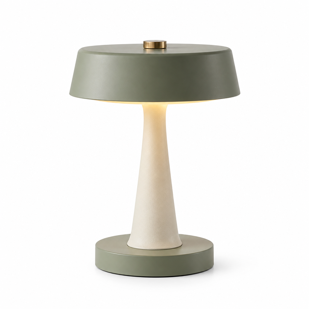 Dimmable LED Table Lamp — Walnut and Glass