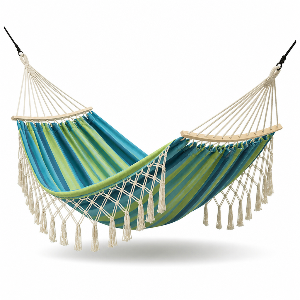 Double Cotton Canvas Camping Hammock — 200x150cm
