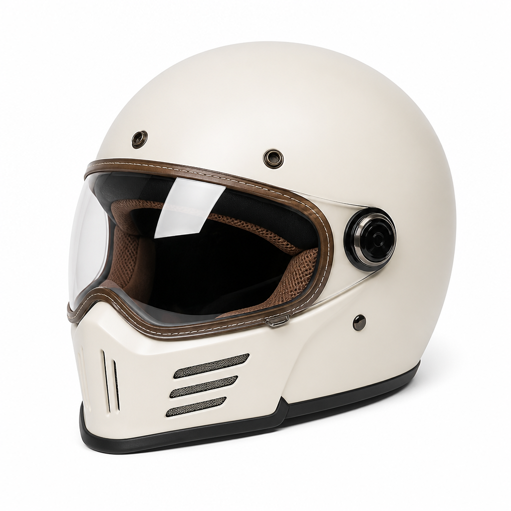 Retro Motorcycle Helmet with Anti-Fog Visor