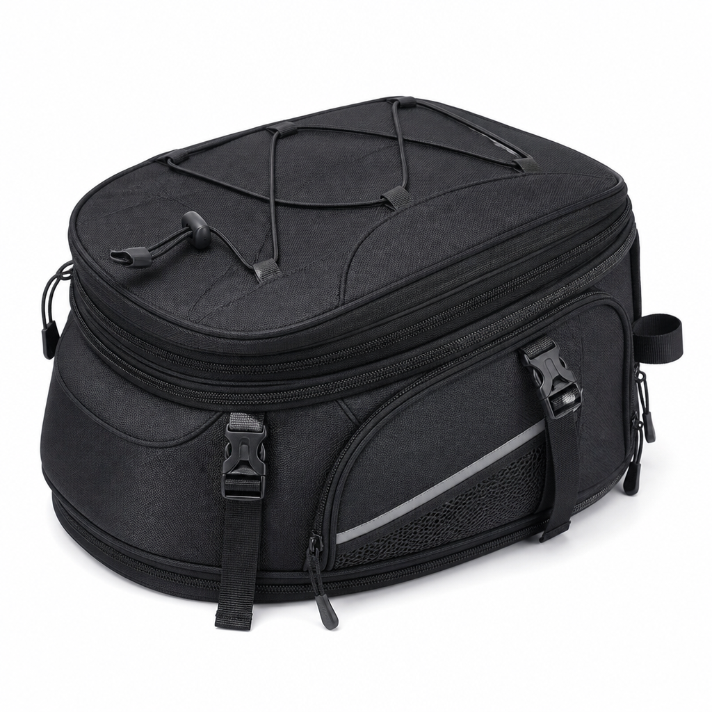 Expandable Water-Resistant Motorcycle Tail Bag