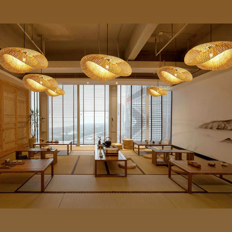 Serinara — Handwoven Bamboo Pendant Light with Warm Glow