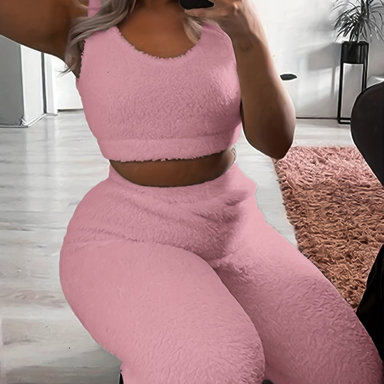 Lounge Set | Warm Stretch Knit | Cozy Fall Comfort | Polyester