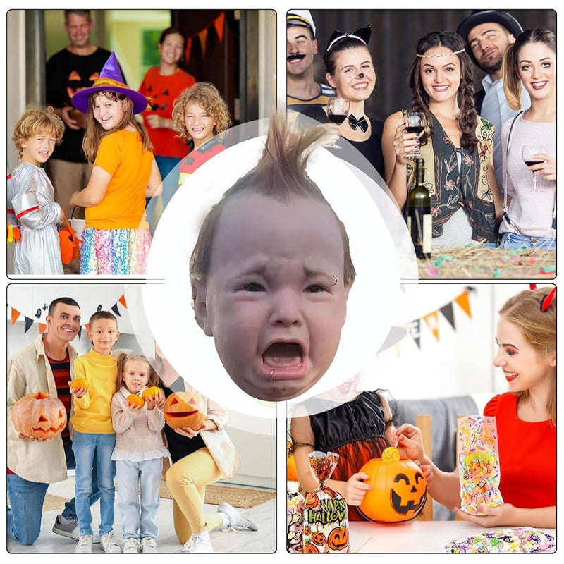 Realistic Crying Baby Halloween Mask in Lightweight Natural Latex