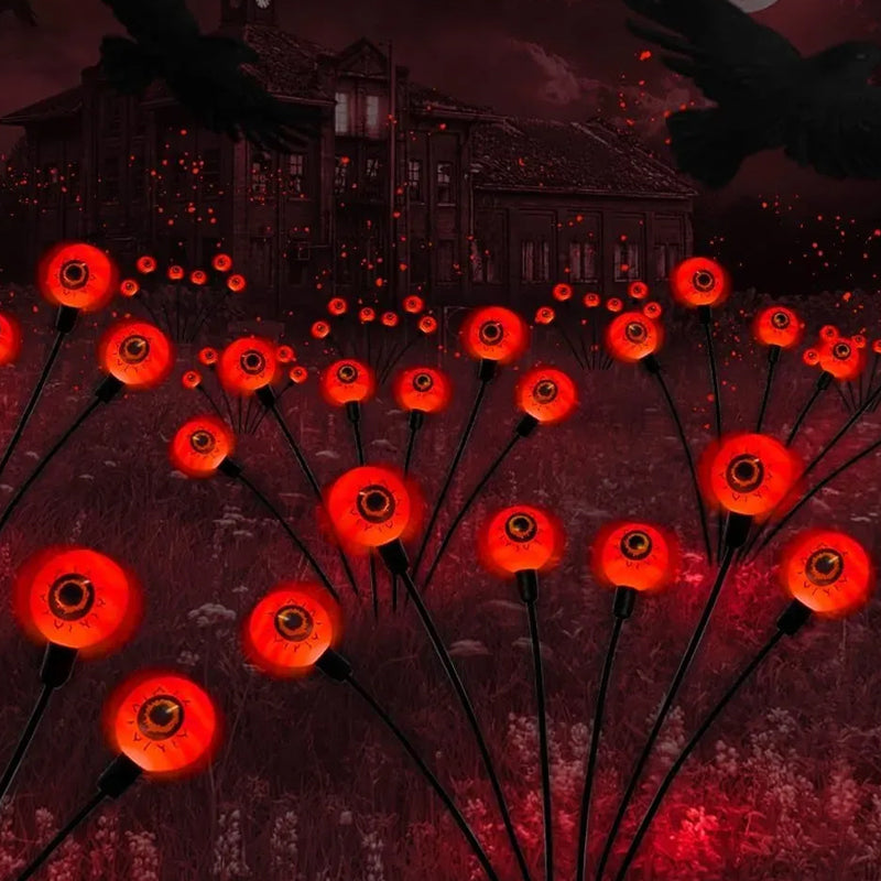 Solar-Powered Halloween Eyeball Lights Outdoor Swaying Spooky Decor