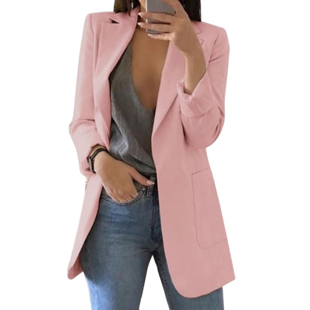 Women’s Blazer Jacket | Longline Design with Large Front Pockets | Polyester | Comfortable Fit