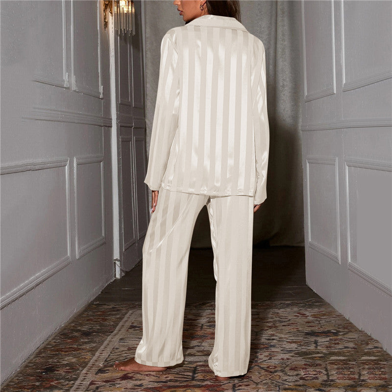 Women's Satin Pajama Set | Button-Front & Chest Pocket | Elastic Waistband | Comfortable Fit